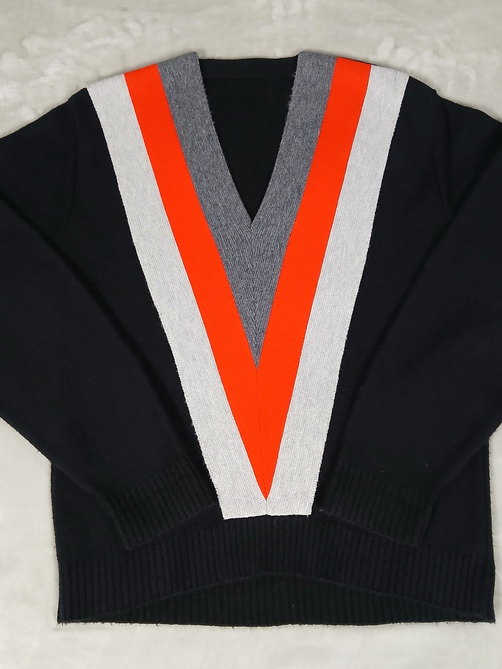 Vintage 60's Sweater S Men's Knit Pullover V Neck Retro Preppy Mod Collegiate